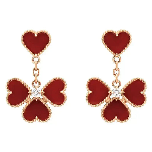 [Okajuri Jewelry]SWEET CLOVER CARNELIAN EARRINGS