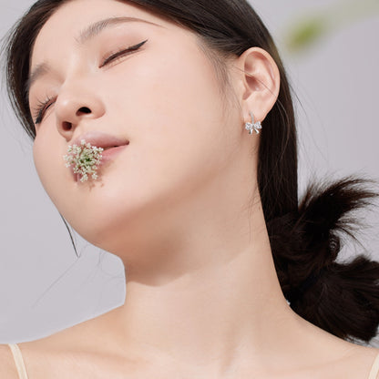 [Okajuri Jewelry]Exquisite Earrings With Heart-Shaped Bow Design