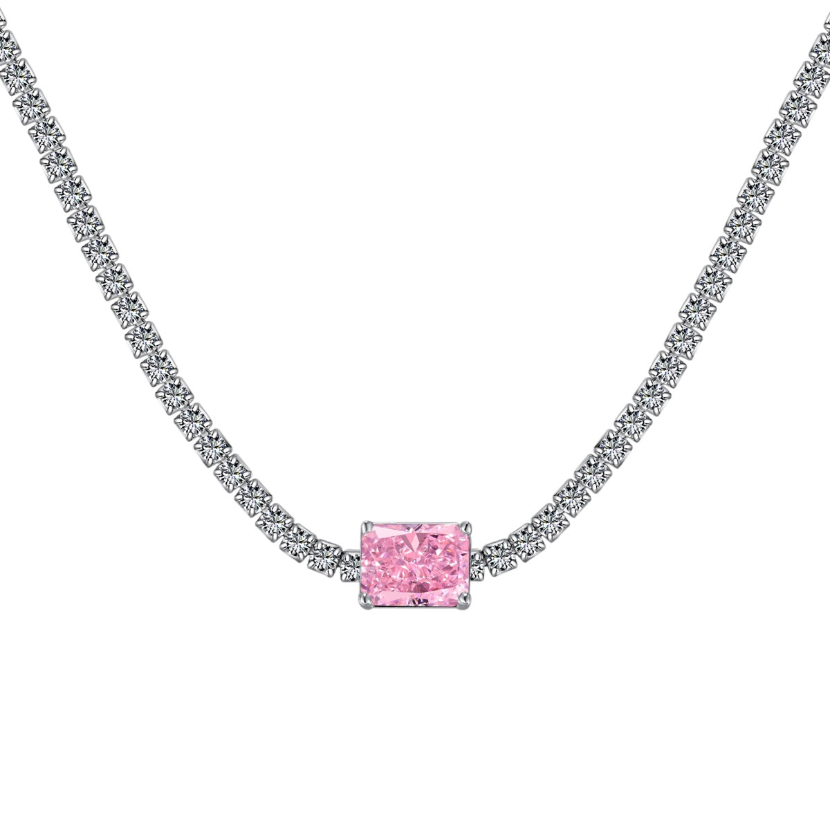 [Okajuri Jewelry]2.0 carat Ornate Emerald Cut Necklace