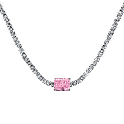 [Okajuri Jewelry]2.0 carat Ornate Emerald Cut Necklace