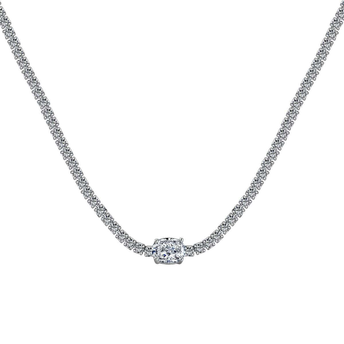 [Okajuri Jewelry]1.0 Carat Shining Oval Cut Necklace