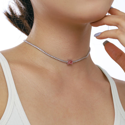 [Okajuri Jewelry]2.0 carat Ornate Emerald Cut Necklace