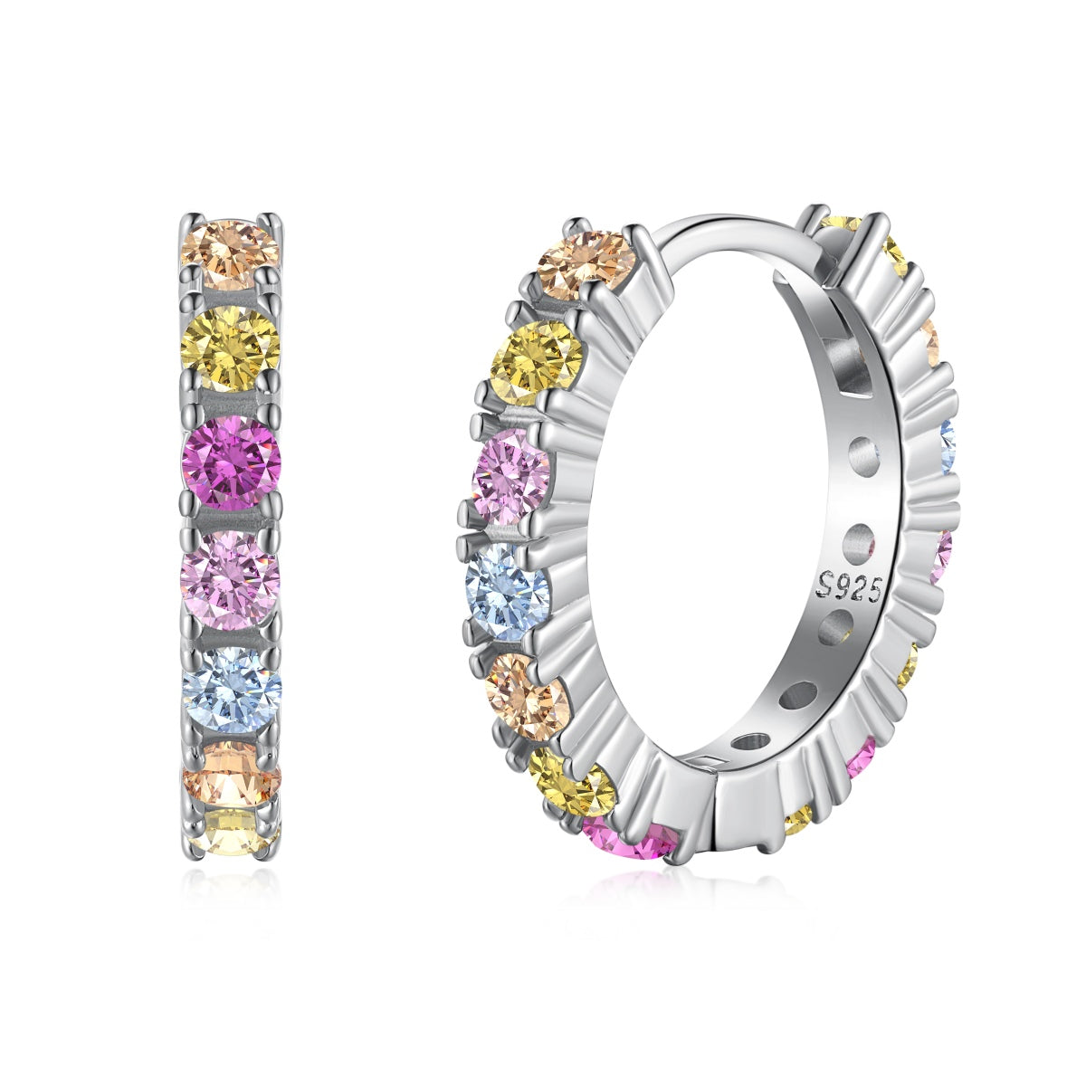 [Okajuri Jewelry]Radiant Colorful Round Cut Earrings