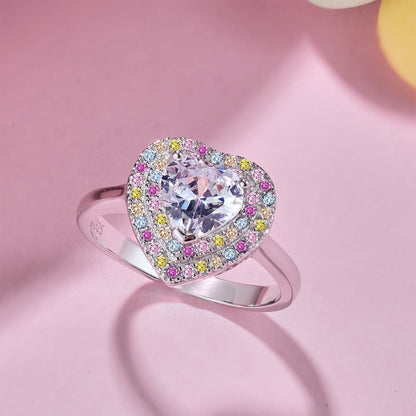 [Okajuri Jewelry]Delicate Ebullient Heart Shape Wedding Ring