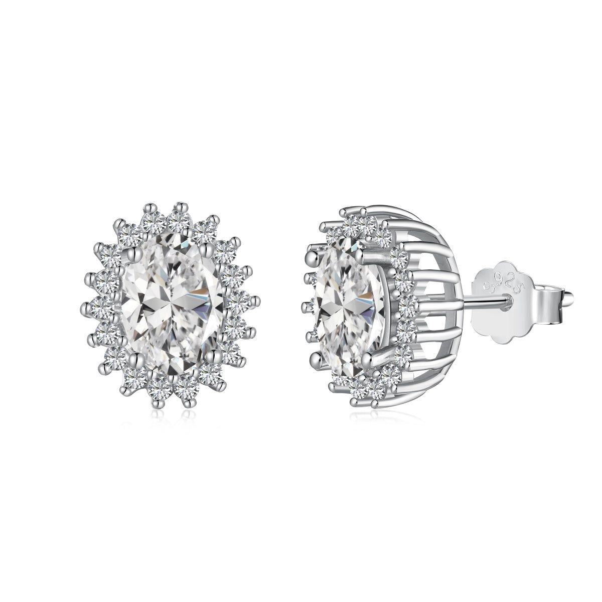 [Okajuri Jewelry]Delicate Radiant Oval Cut Daily Earrings