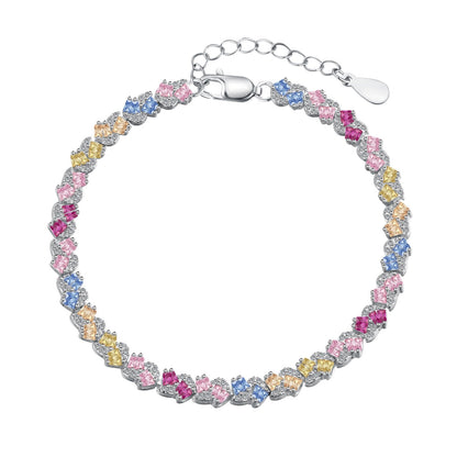 [Okajuri Jewelry]Ornate Colorful Flower Shape Party Bracelet