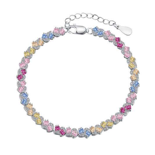 [Okajuri Jewelry]Ornate Colorful Flower Shape Party Bracelet