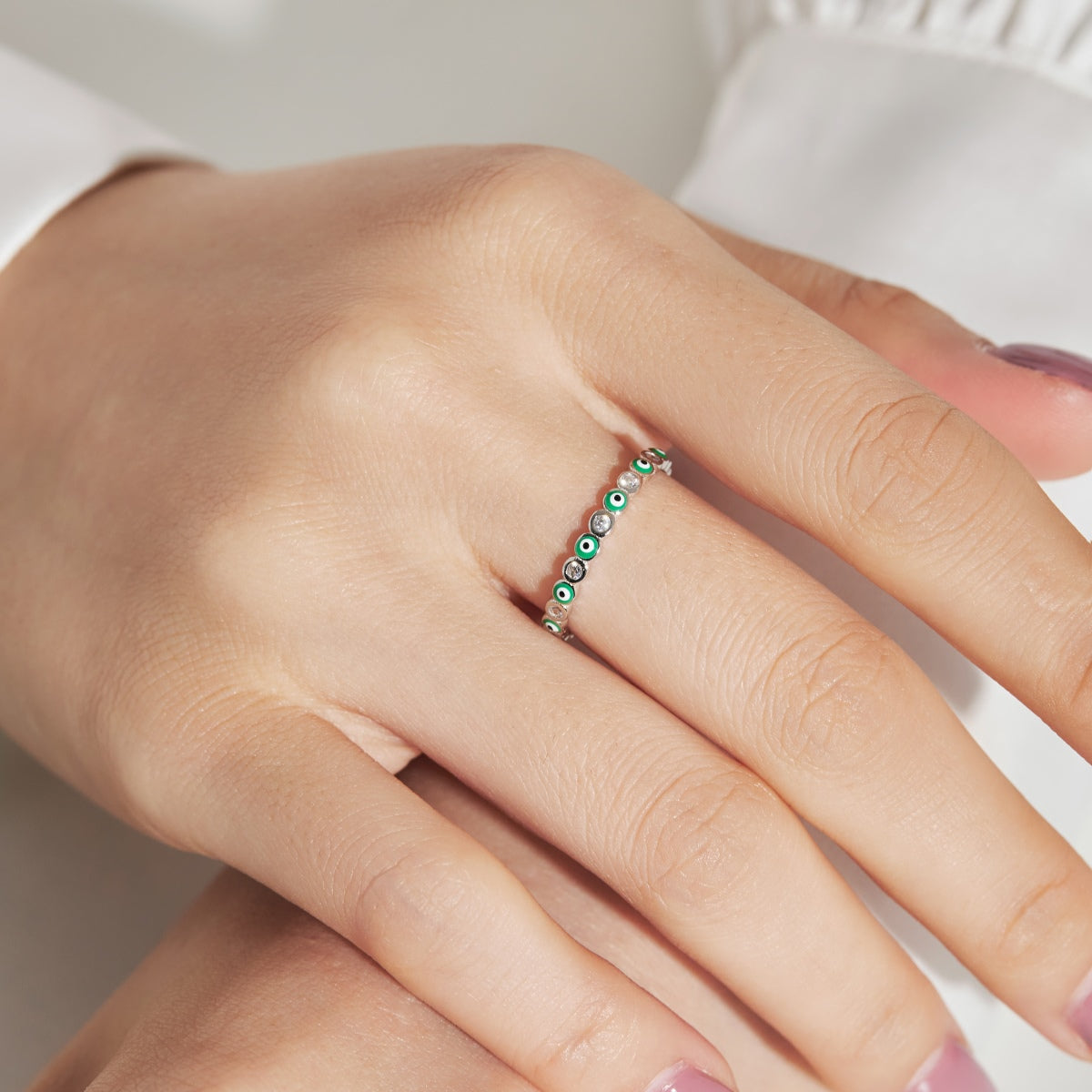 [Okajuri Jewelry]Sparkling Vibrant Round Shape Daily Ring