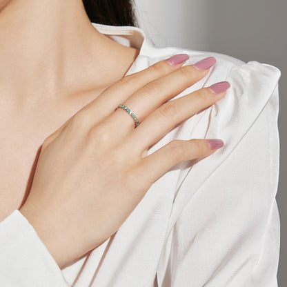 [Okajuri Jewelry]Sparkling Vibrant Round Shape Daily Ring