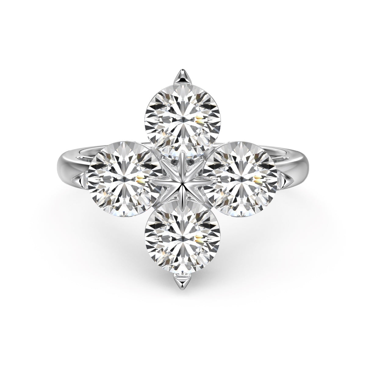 [Okajuri Jewelry]Four-Leaf Clover Eight-Pointed Star Ring