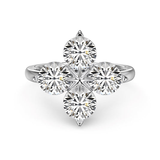 [Okajuri Jewelry]Four-Leaf Clover Eight-Pointed Star Ring