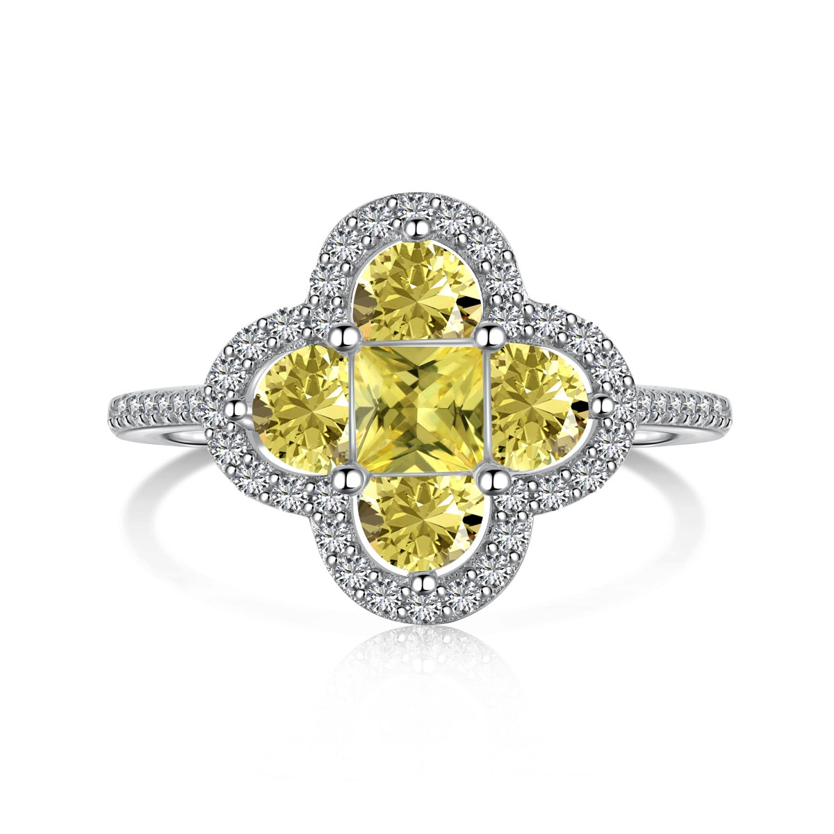 [Okajuri Jewelry]Luxurious Eternity Flower Shape Banquet Ring