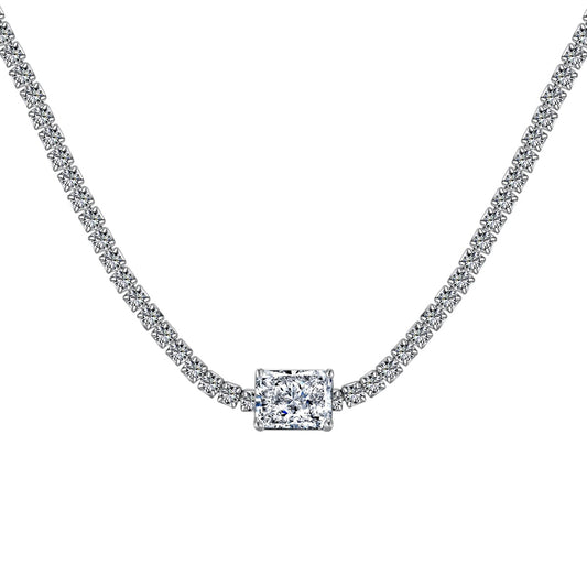 [Okajuri Jewelry]2.0 carat Ornate Emerald Cut Necklace