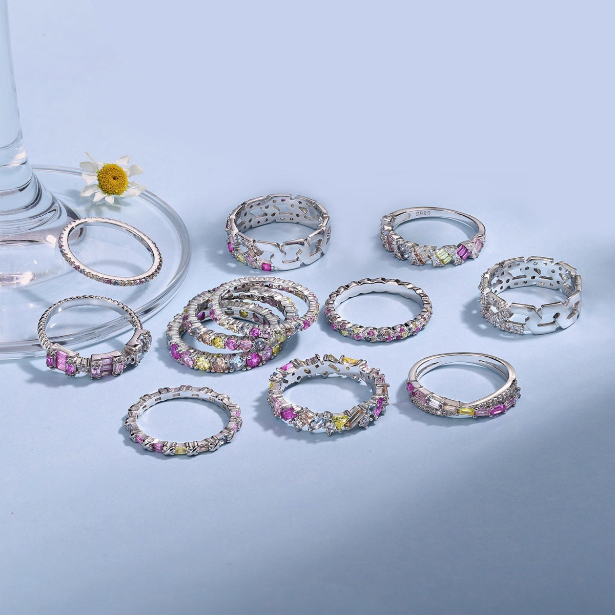 [Okajuri Jewelry]Radiant Sparkling Round Cut Daily Ring