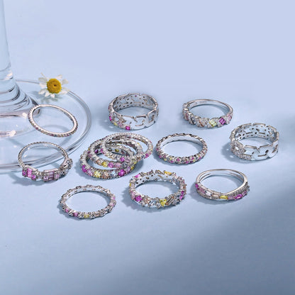 [Okajuri Jewelry]Radiant Sparkling Round Cut Daily Ring