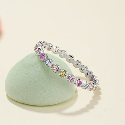 [Okajuri Jewelry]Radiant Sparkling Round Cut Daily Ring