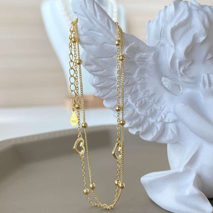 [Okajuri Jewelry]Dainty Double Layer Love Heart Bracelet