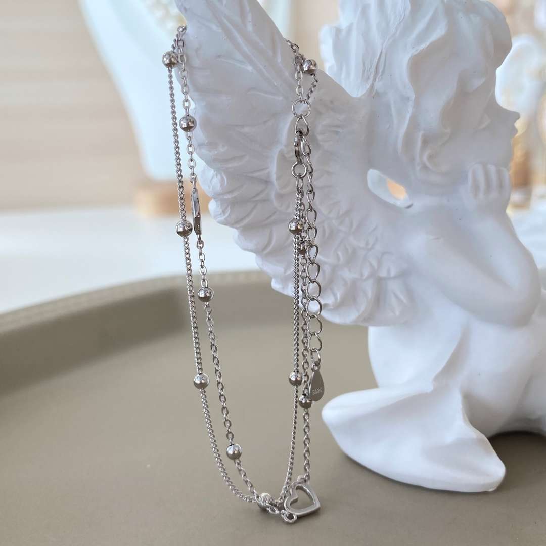 [Okajuri Jewelry]Dainty Double Layer Love Heart Bracelet