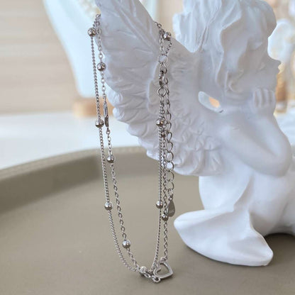 [Okajuri Jewelry]Dainty Double Layer Love Heart Bracelet