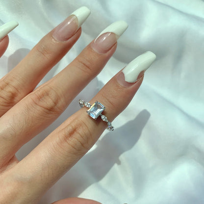 [Okajuri Jewelry]1.0 Carat Dainty Resplendent Radiant Cut Daily Ring