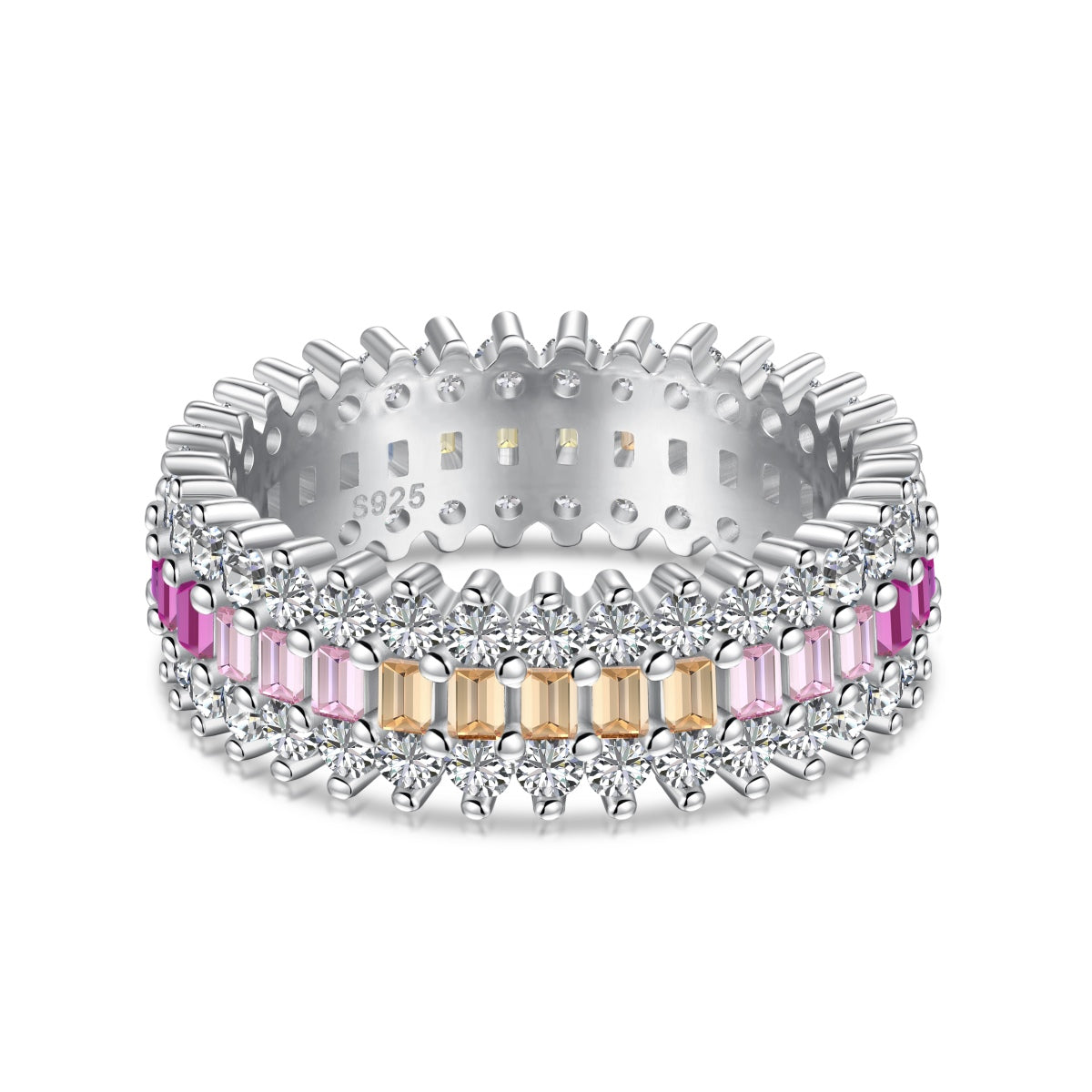 [Okajuri Jewelry]Ornate Colorful Radiant Cut Daily Ring