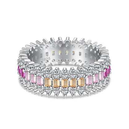 [Okajuri Jewelry]Ornate Colorful Radiant Cut Daily Ring