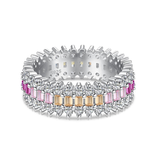 [Okajuri Jewelry]Ornate Colorful Radiant Cut Daily Ring