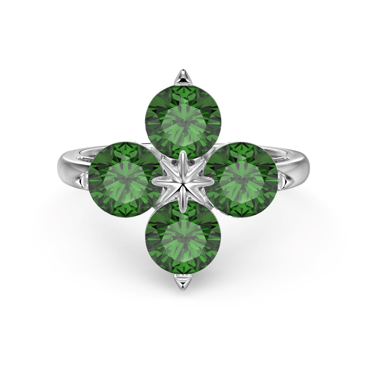 [Okajuri Jewelry]Four-Leaf Clover Eight-Pointed Star Ring