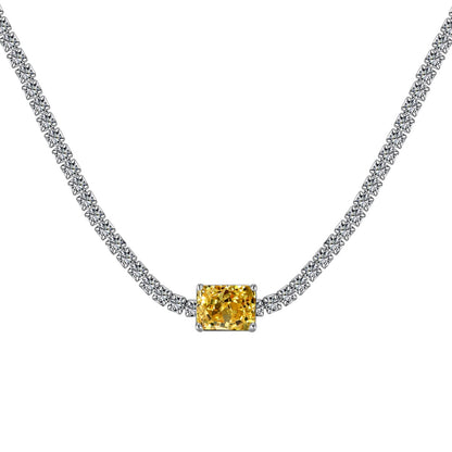 [Okajuri Jewelry]2.0 carat Ornate Emerald Cut Necklace