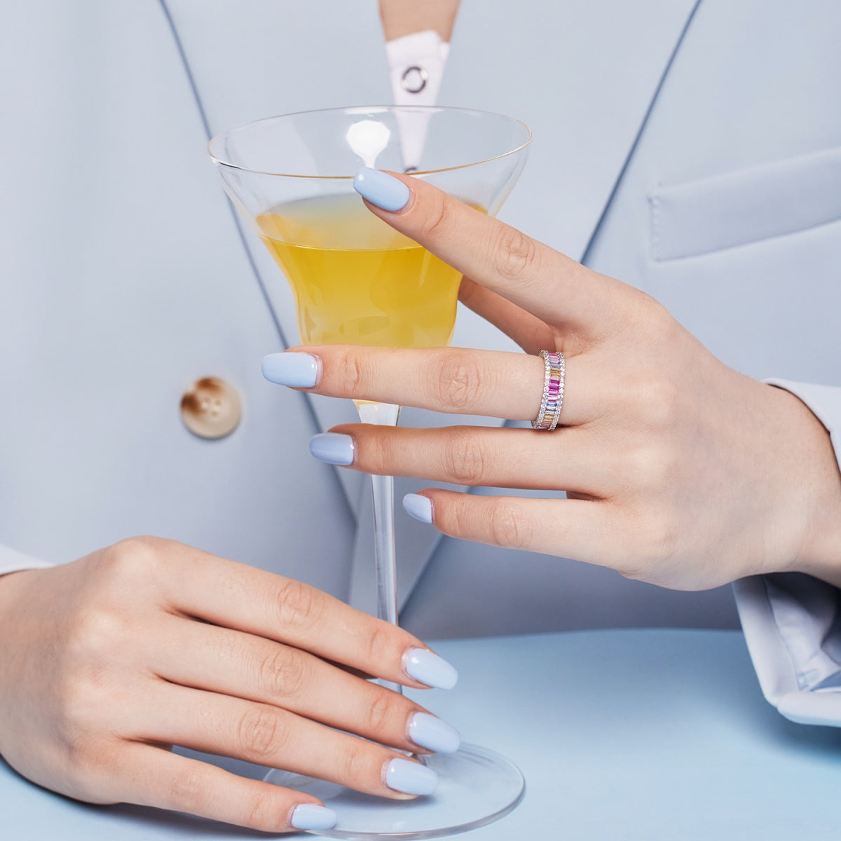 [Okajuri Jewelry]Dainty Kaleidoscopic Emerald Cut Daily Ring