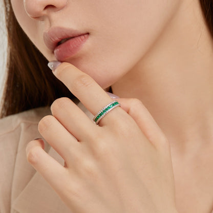 [Okajuri Jewelry]Delicate Colorful Round Cut Daily Ring