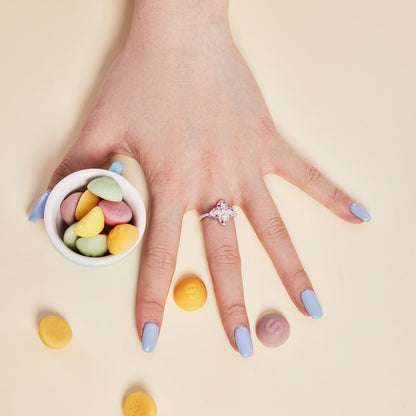 [Okajuri Jewelry]Luxurious Colorful Flower Shape Banquet Ring