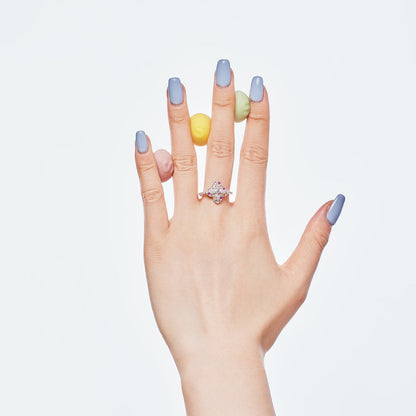 [Okajuri Jewelry]Luxurious Colorful Flower Shape Banquet Ring