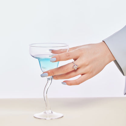 [Okajuri Jewelry]Luxurious Colorful Flower Shape Banquet Ring