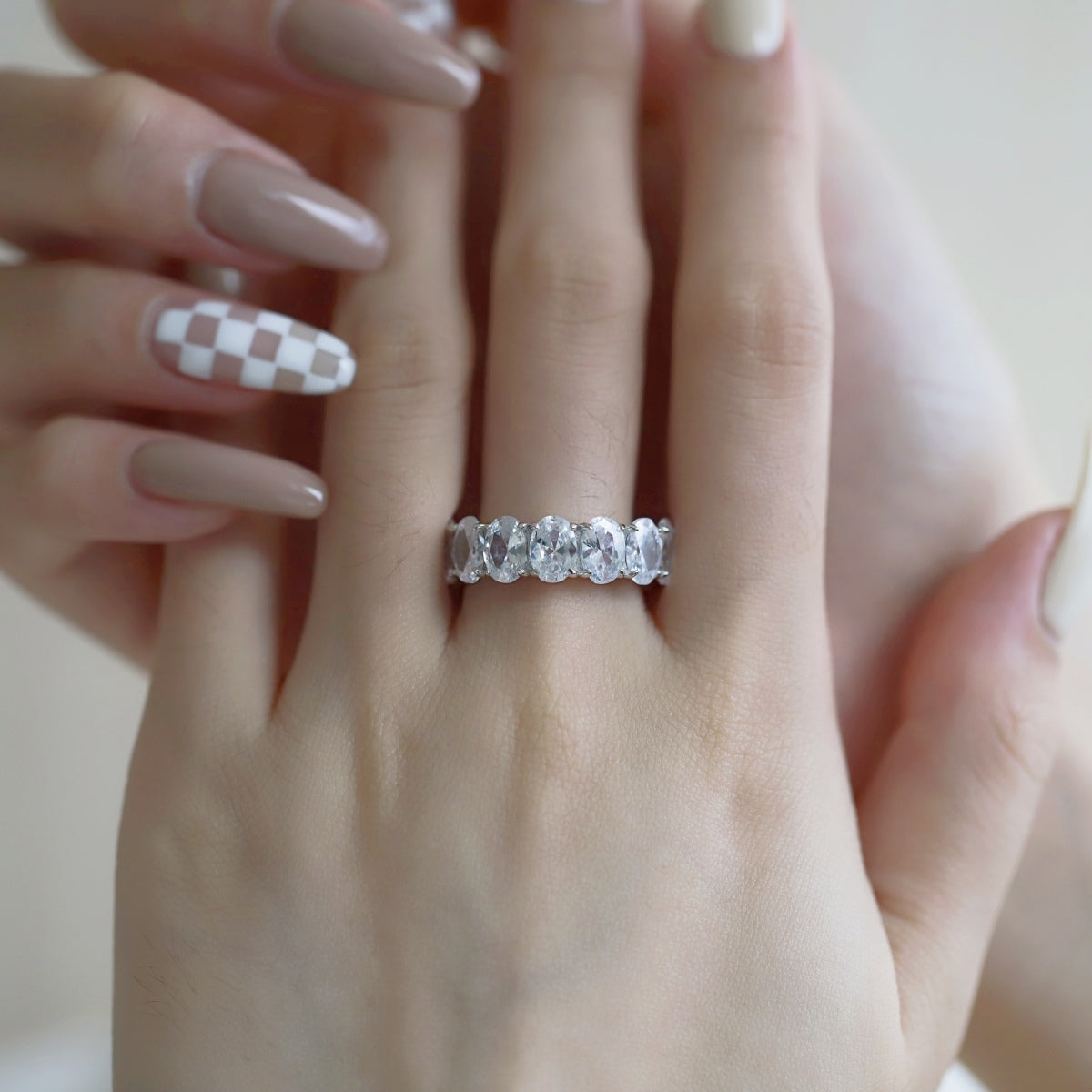 [Okajuri Jewelry]Dainty Elongated Cushion Cut Tennis Ring