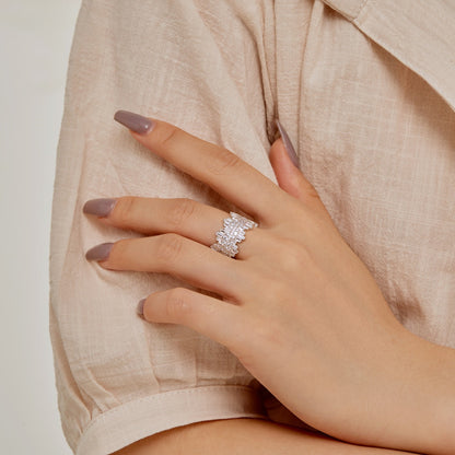 [Okajuri Jewelry]Luxurious Colorful Radiant Cut Daily Ring