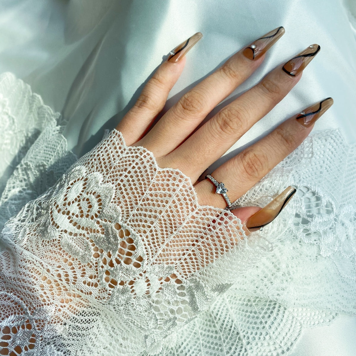 [Okajuri Jewelry]0.5 Carat CaratEternity Charming Heart Shape Lover Ring