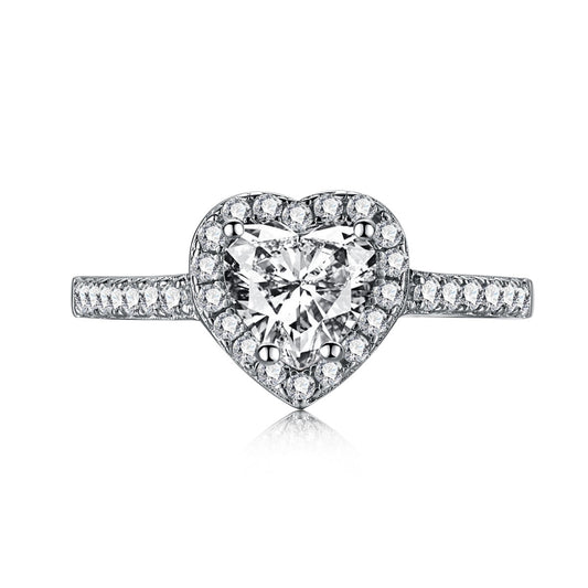 [Okajuri Jewelry]Eternity Splashy Romantic Heart Shape Lover Ring