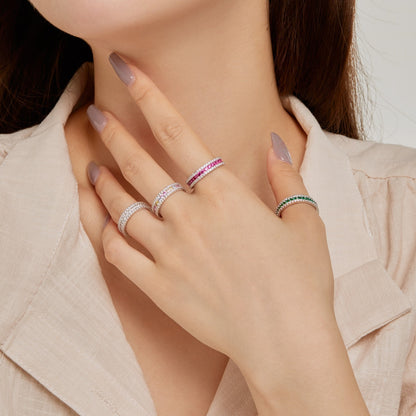 [Okajuri Jewelry]Delicate Colorful Round Cut Daily Ring