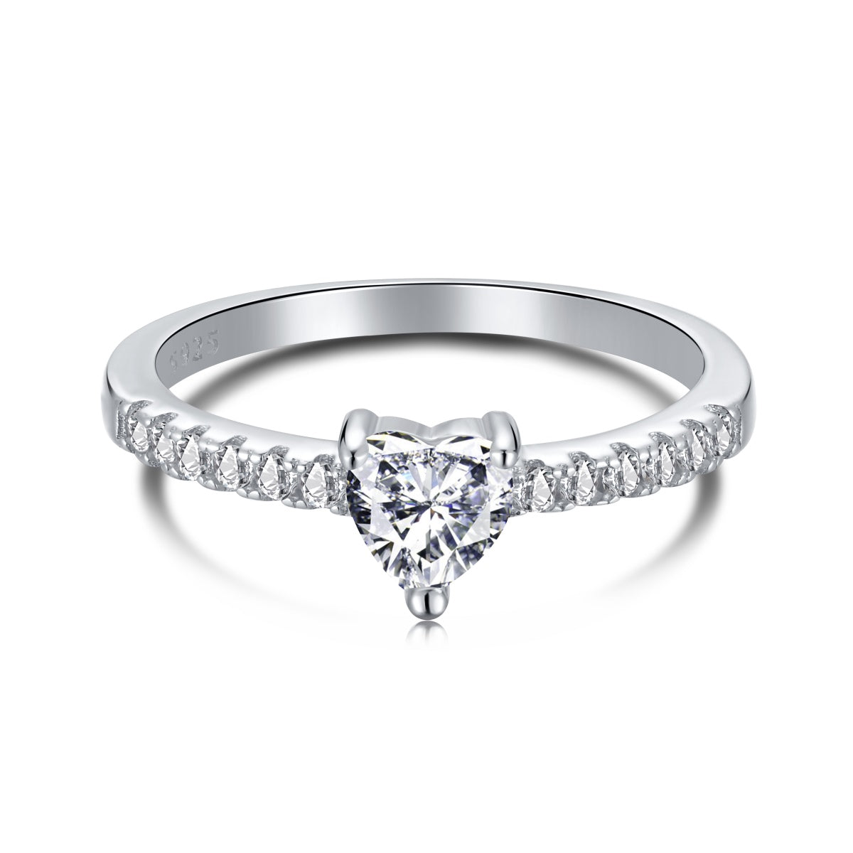 [Okajuri Jewelry]0.5 Carat CaratEternity Charming Heart Shape Lover Ring