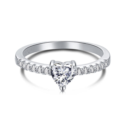 [Okajuri Jewelry]0.5 Carat CaratEternity Charming Heart Shape Lover Ring