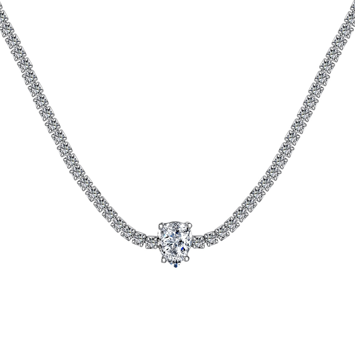 [Okajuri Jewelry]1.0 carat Unique Pear Cut Tennis Necklace