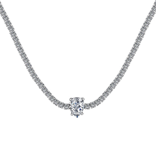 [Okajuri Jewelry]1.0 carat Unique Pear Cut Tennis Necklace