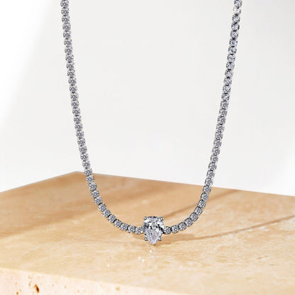 [Okajuri Jewelry]1.0 carat Unique Pear Cut Tennis Necklace