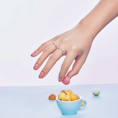 [Okajuri Jewelry]Exquisite Multicolored Emerald Cut Daily Ring