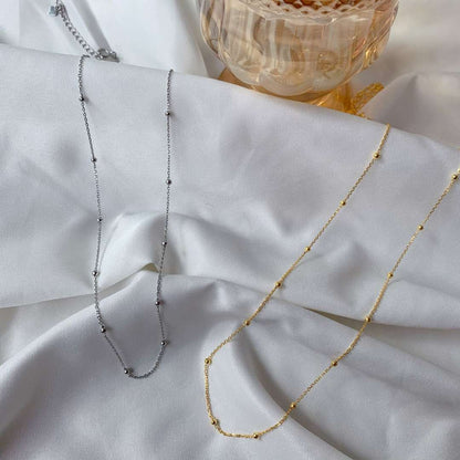 [Okajuri Jewelry]Small Bead Clavicle Chain Simple Necklace