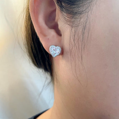 [Okajuri Jewelry]Sparkling Heart Shape Lover Earrings