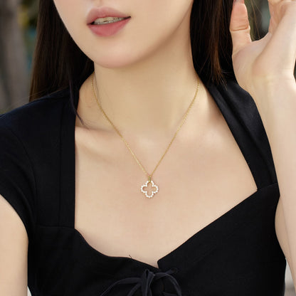 [Okajuri Jewelry]Four-Leaf Clover Hollow Design Exquisite Necklace