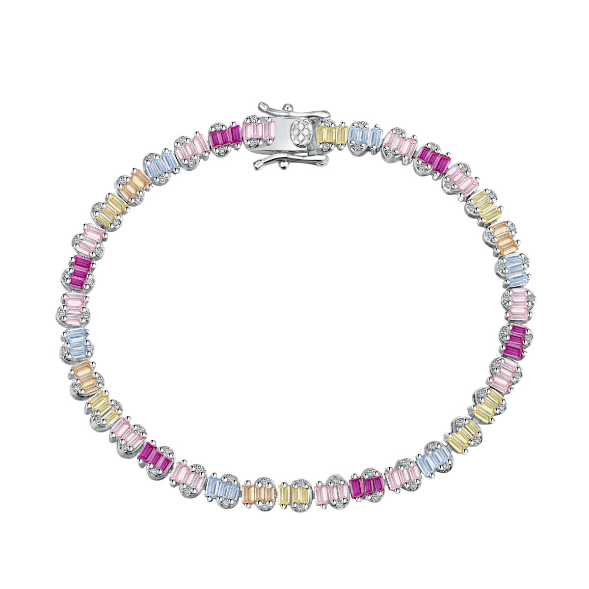 [Okajuri Jewelry]Delicate Colorful Emerald Cut Party Bracelet