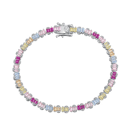 [Okajuri Jewelry]Delicate Colorful Emerald Cut Party Bracelet